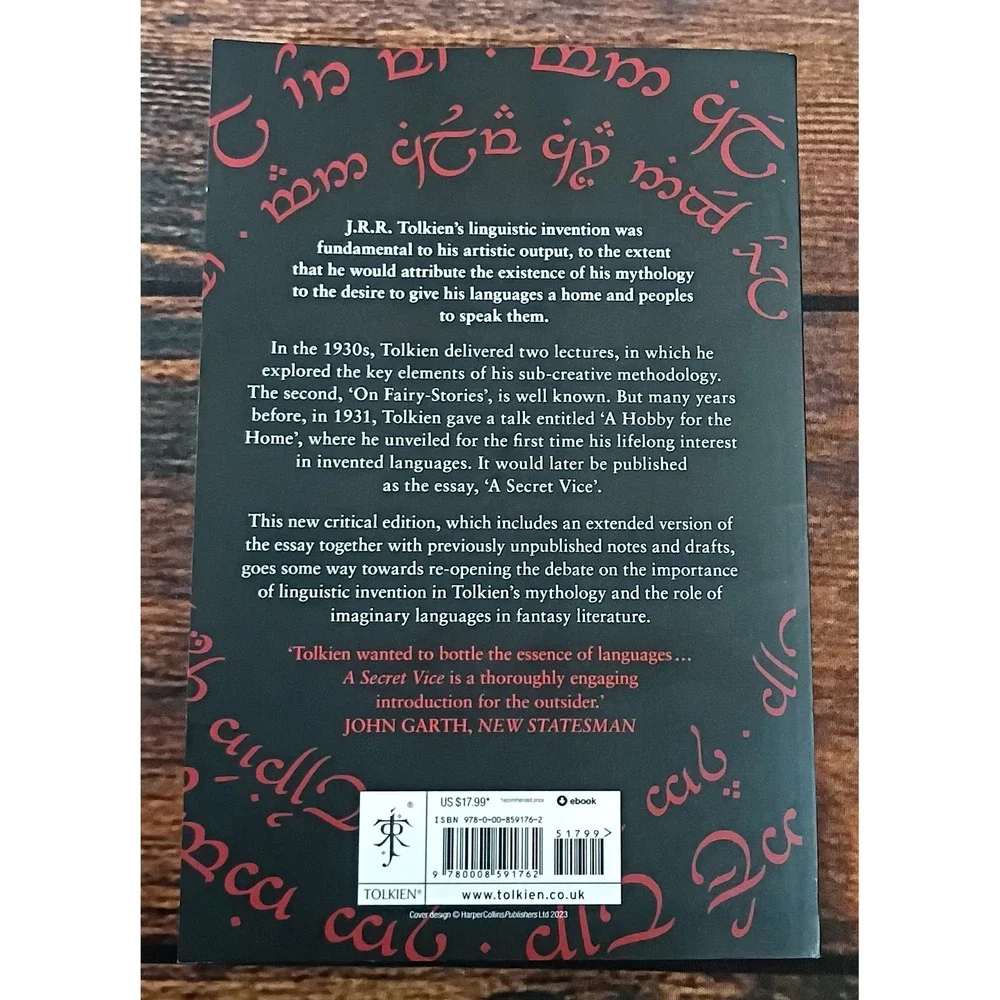 A Secret Vice‎ J.R.R. Tolkien Tolkien on Invented Languages Paperback 2023